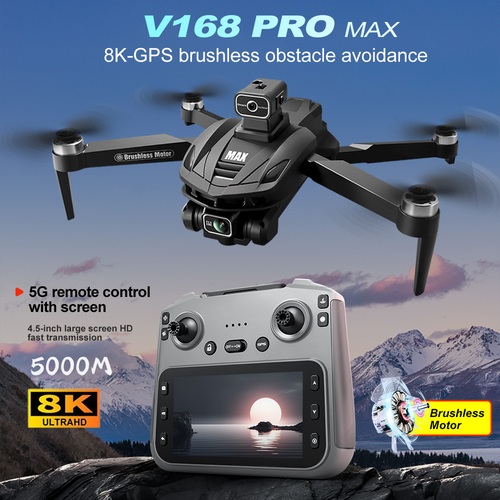V168 PRO Max GPS Drone 8K Prof - огляд і ціна Drone Gimbal Brushless